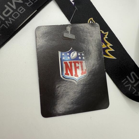 NWT NFL Baltimore Ravens Super Bowl XLVII Champions Lanyard Keychain ID Holder - Picture 4 of 5
